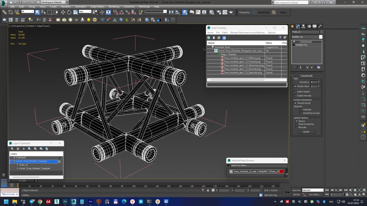 3D Corner Truss Modular Triangular 2 model