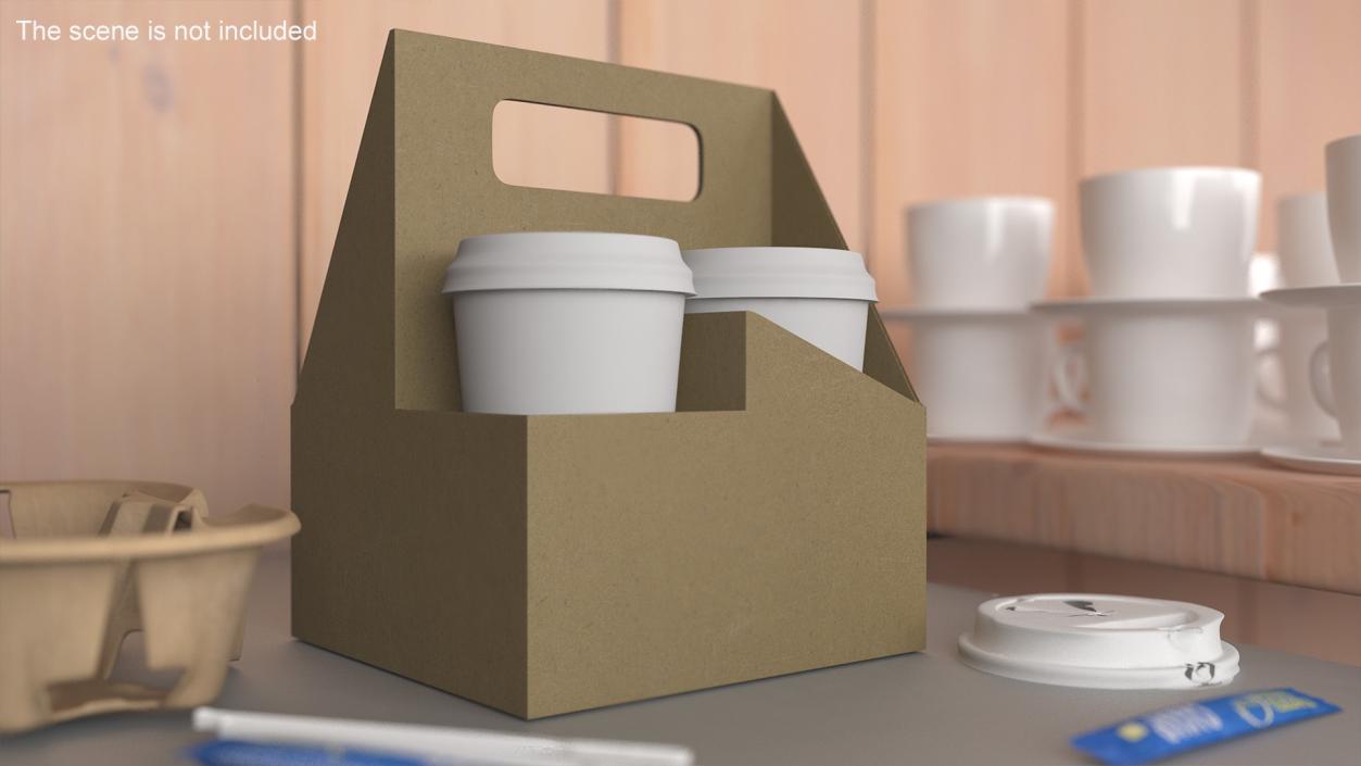 3D Paper Cup Holder with Cups