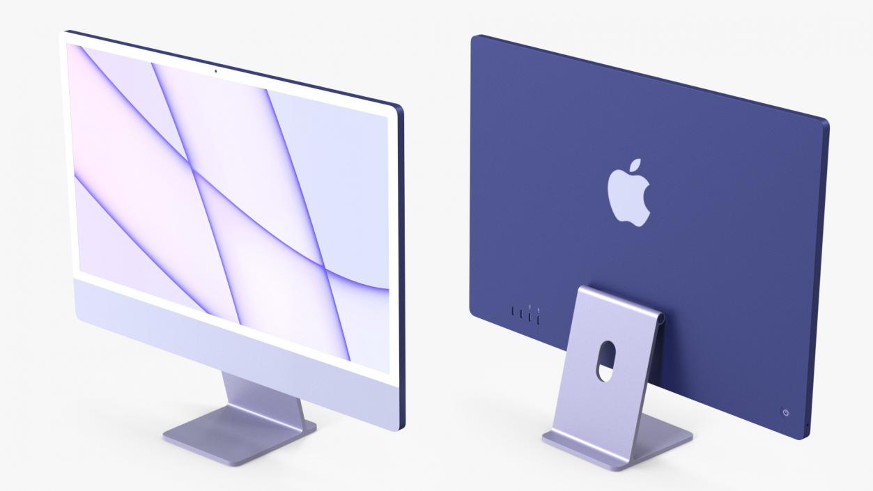 Apple iMac 2021 Purple 3D