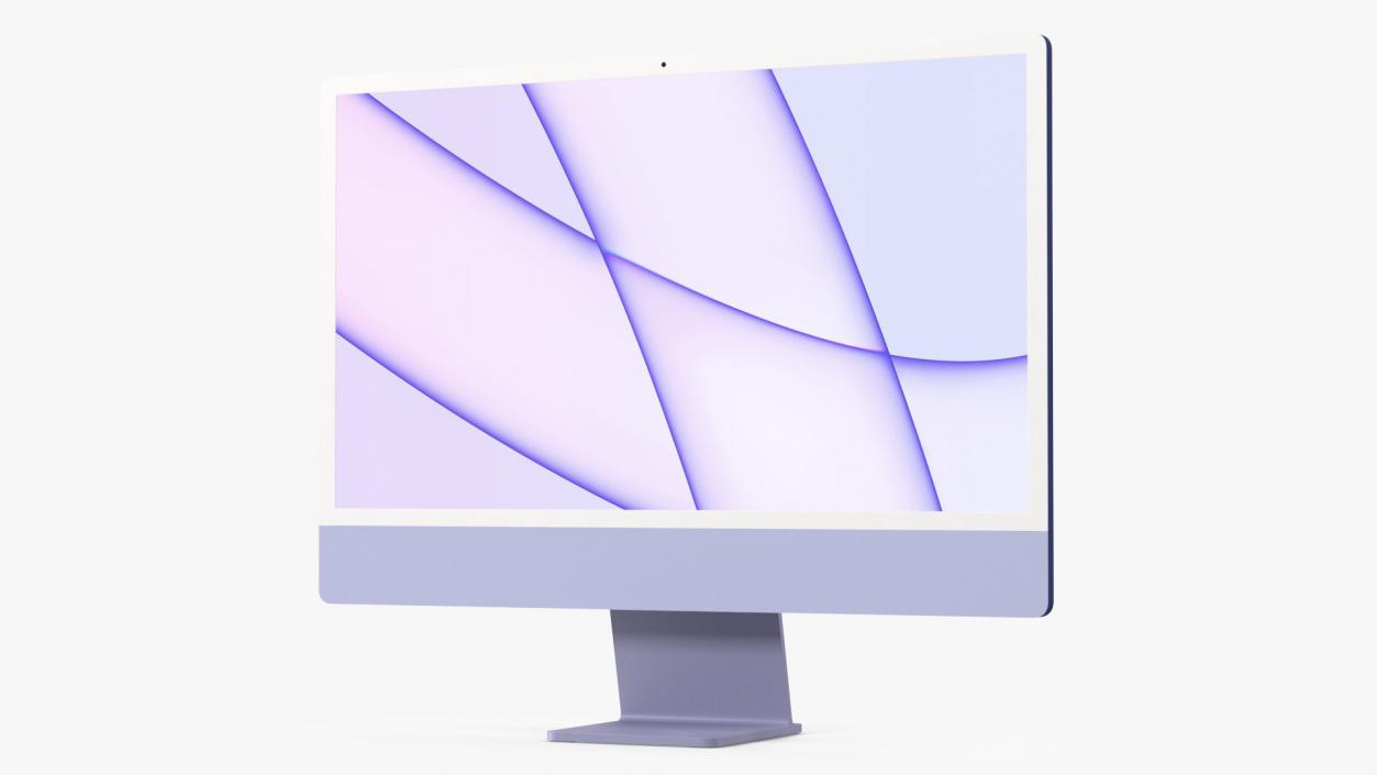 Apple iMac 2021 Purple 3D