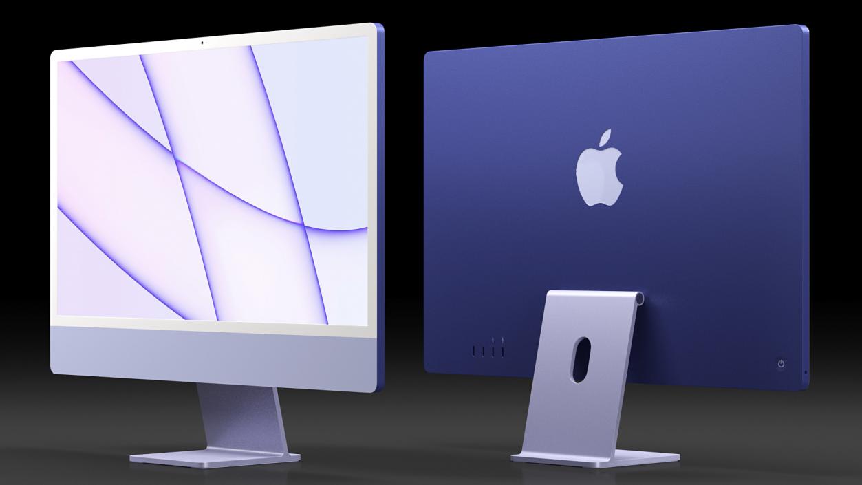 Apple iMac 2021 Purple 3D