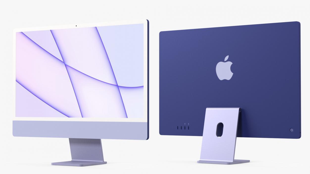 Apple iMac 2021 Purple 3D