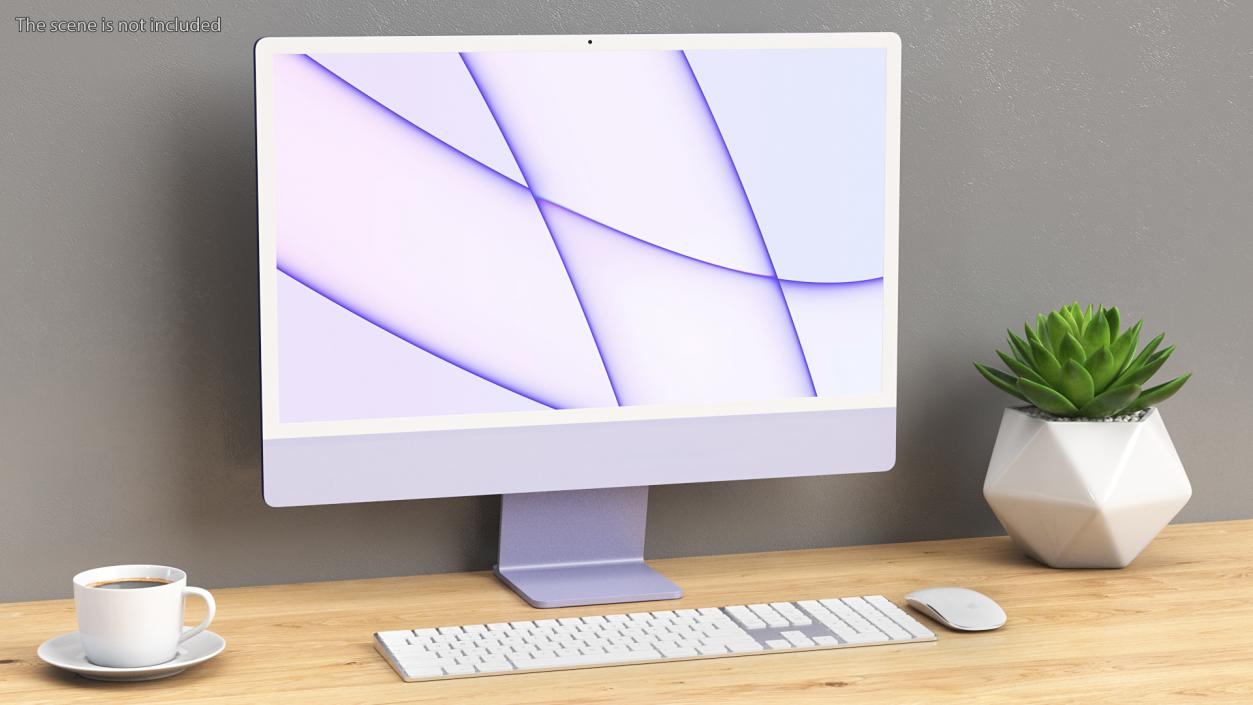 Apple iMac 2021 Purple 3D