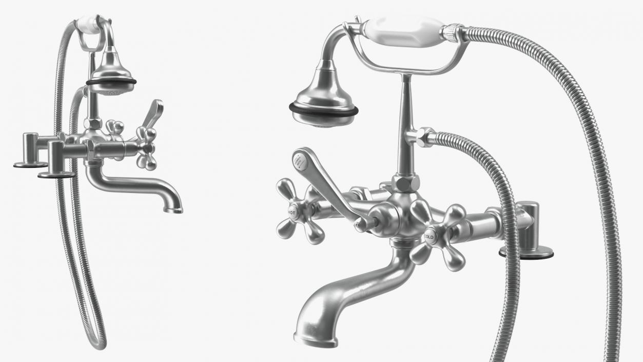 Classic Bath Shower Mixer 2 3D