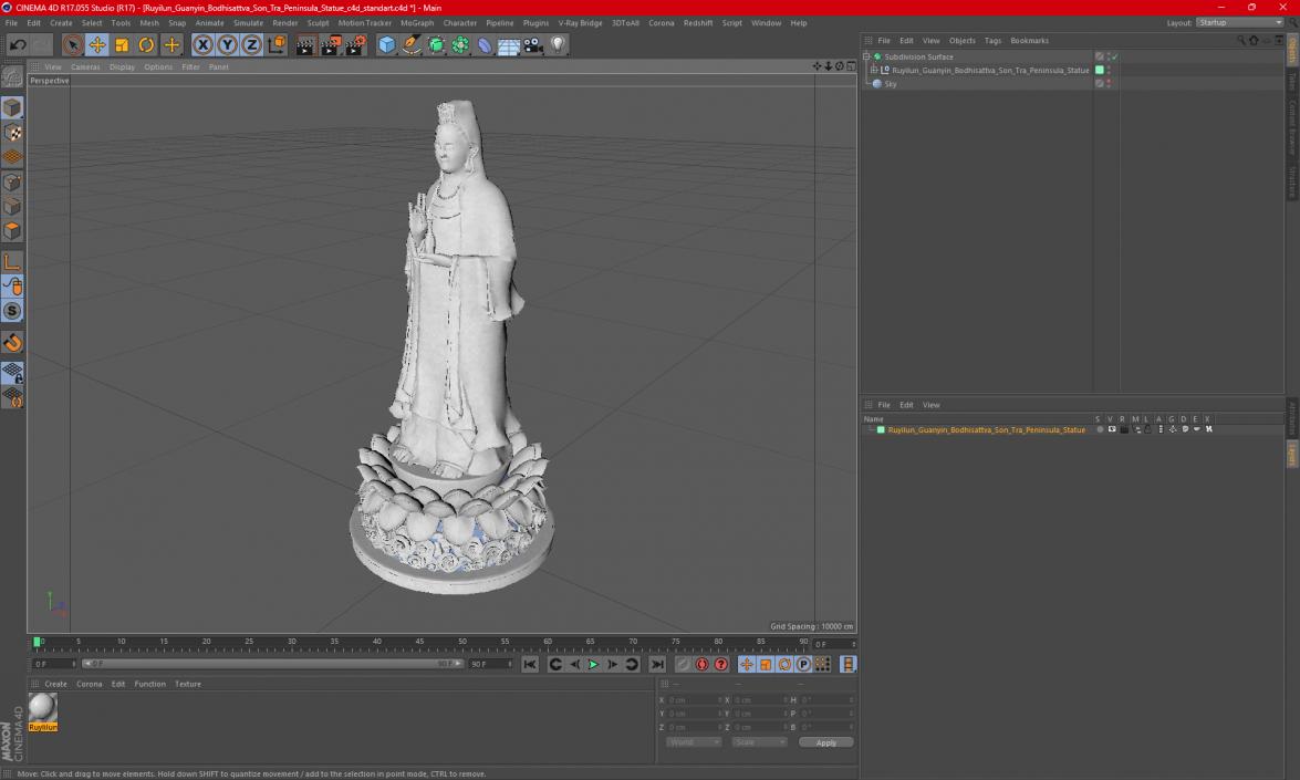 Ruyilun Guanyin Bodhisattva Son Tra Peninsula Statue 3D