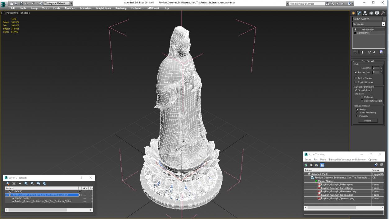 Ruyilun Guanyin Bodhisattva Son Tra Peninsula Statue 3D