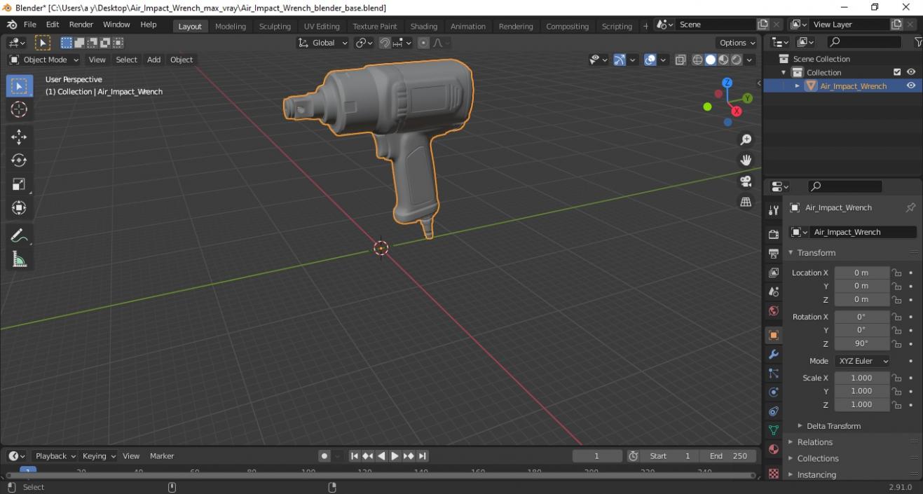 Air Impact Wrench 3D