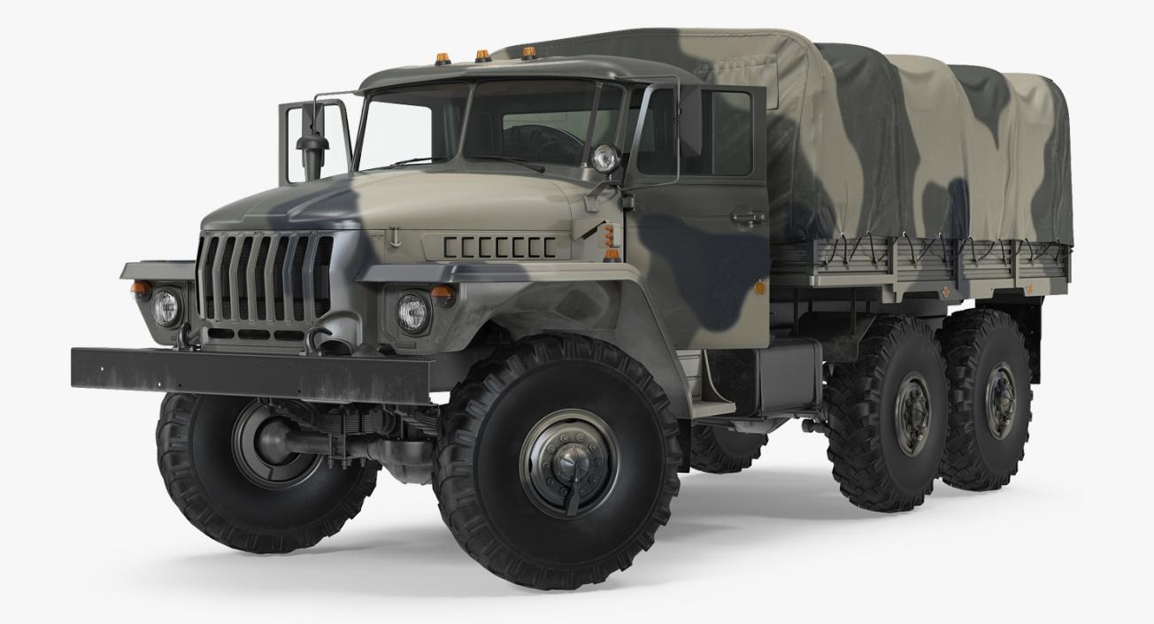 Military Truck URAL 4320 Russian Rigged 3D model