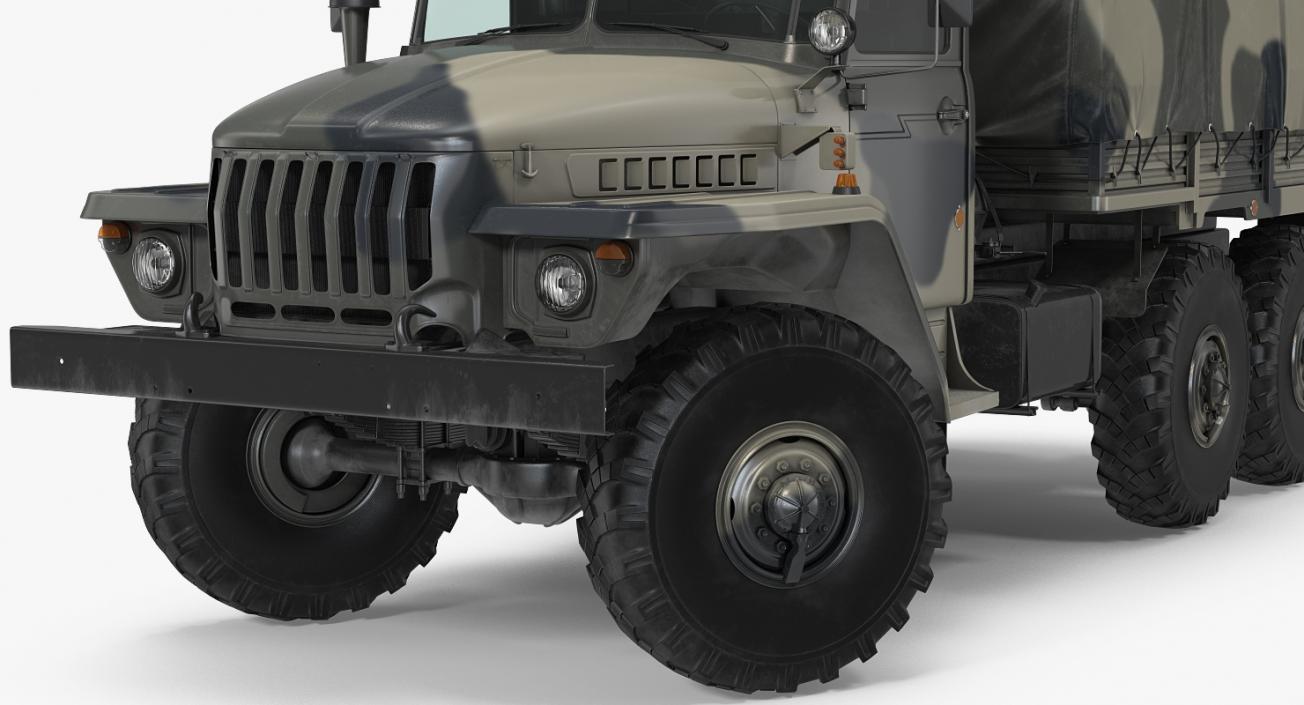 Military Truck URAL 4320 Russian Rigged 3D model