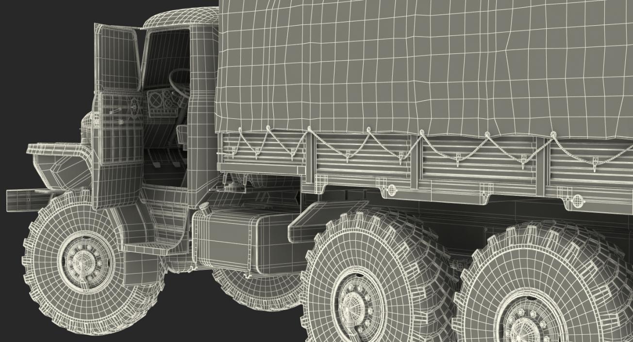 Military Truck URAL 4320 Russian Rigged 3D model