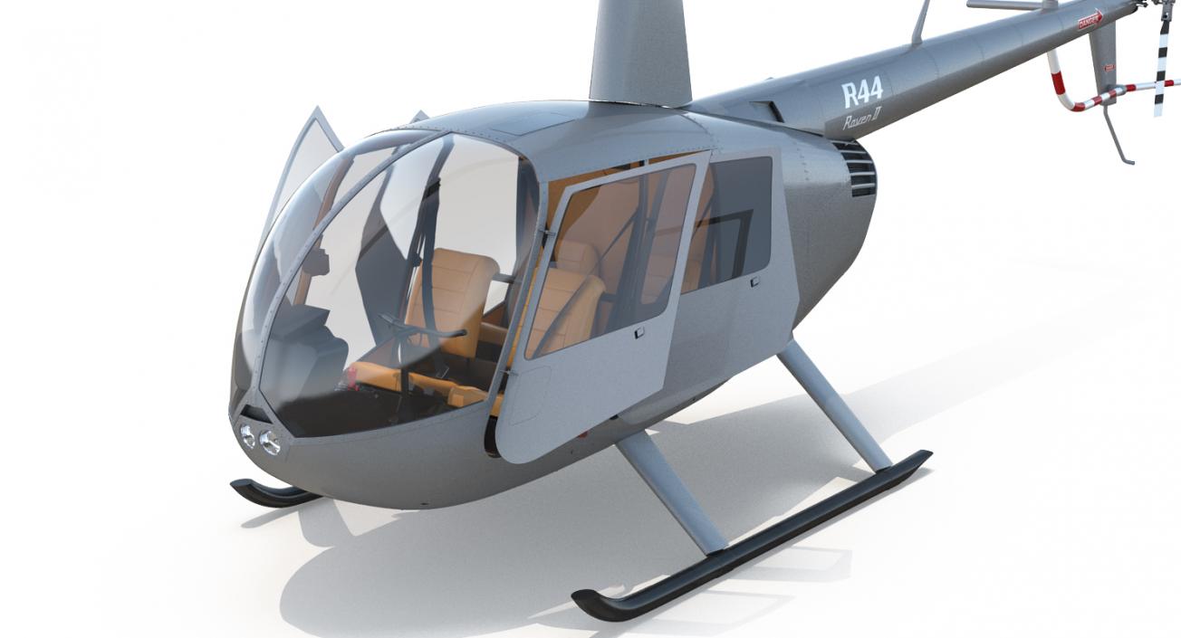 Light Utility Helicopter Robinson R44 Rigged 3D model