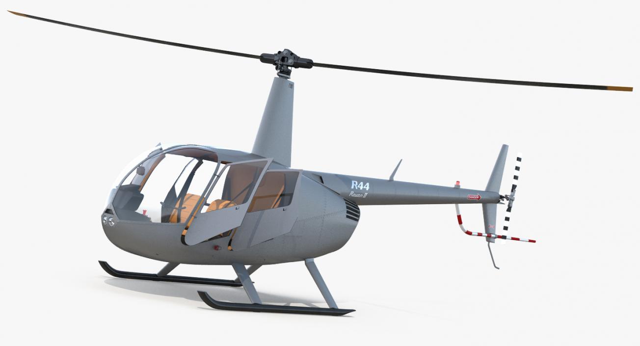 Light Utility Helicopter Robinson R44 Rigged 3D model