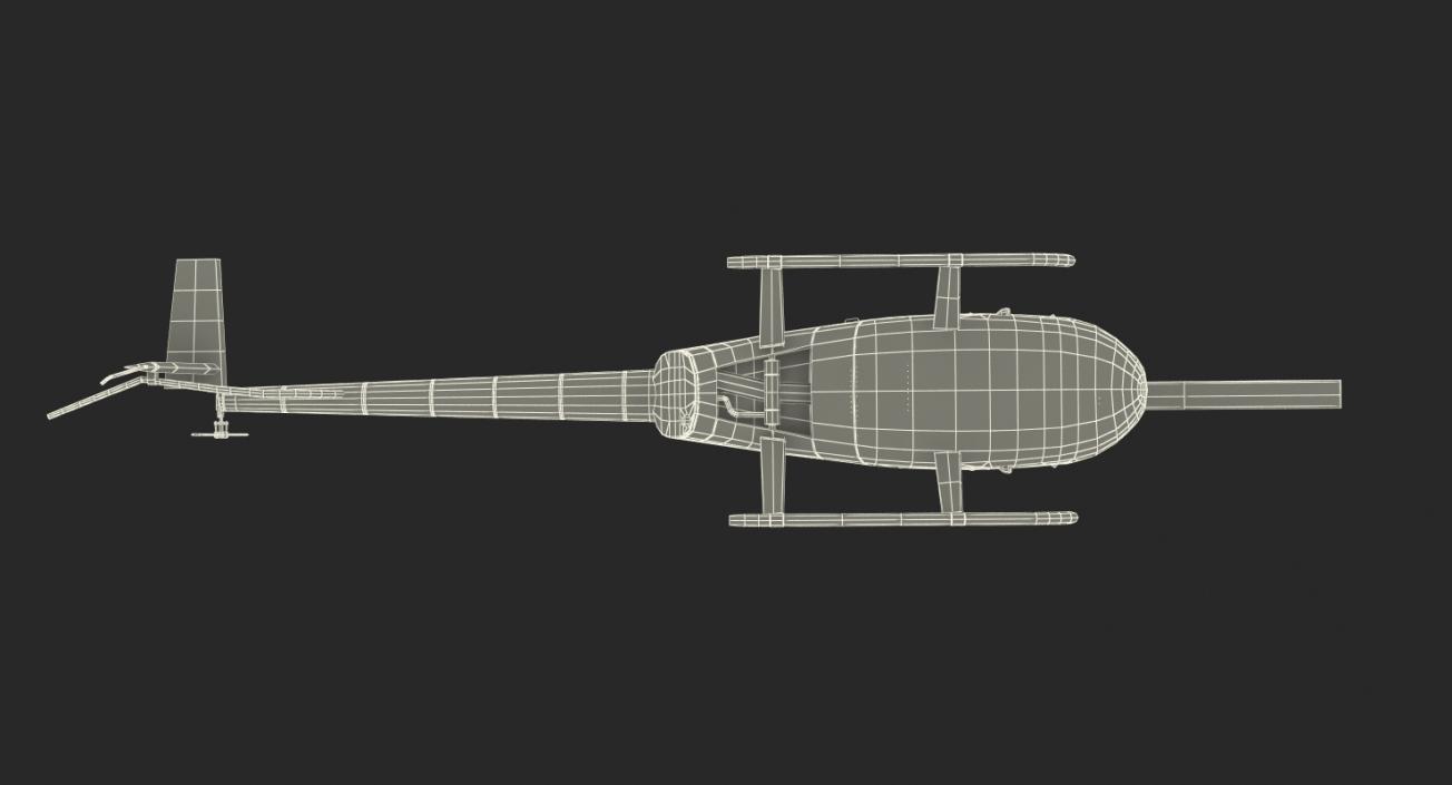 Light Utility Helicopter Robinson R44 Rigged 3D model