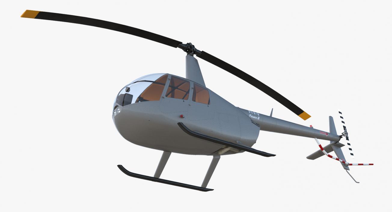 Light Utility Helicopter Robinson R44 Rigged 3D model