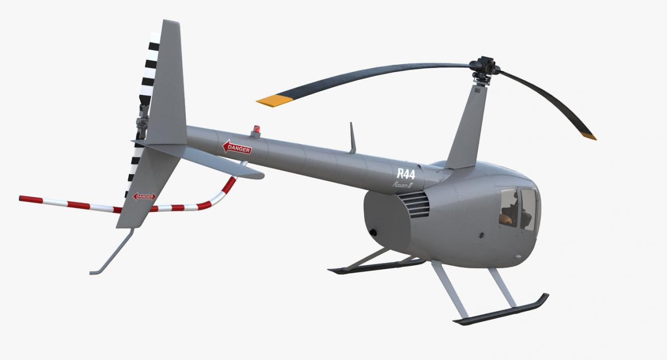 Light Utility Helicopter Robinson R44 Rigged 3D model