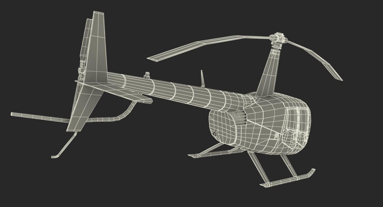 Light Utility Helicopter Robinson R44 Rigged 3D model