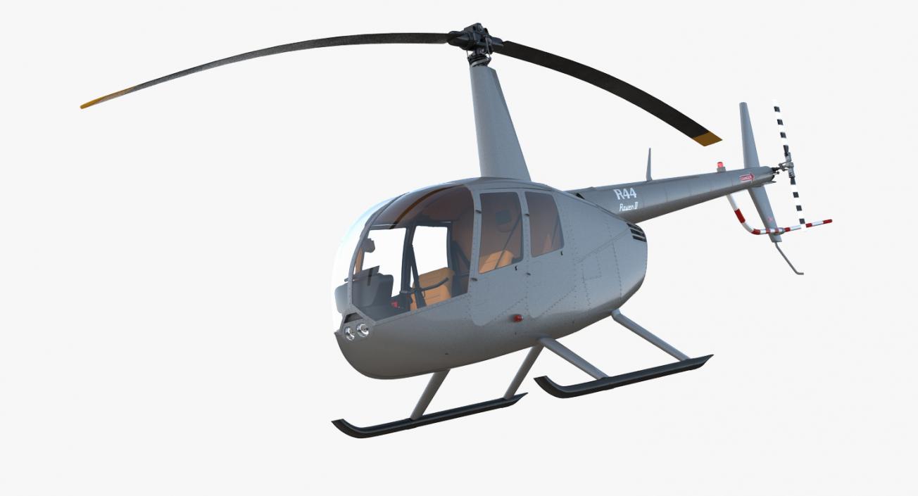 Light Utility Helicopter Robinson R44 Rigged 3D model