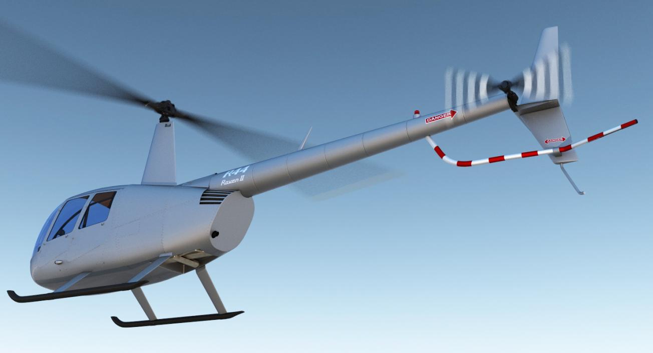 Light Utility Helicopter Robinson R44 Rigged 3D model