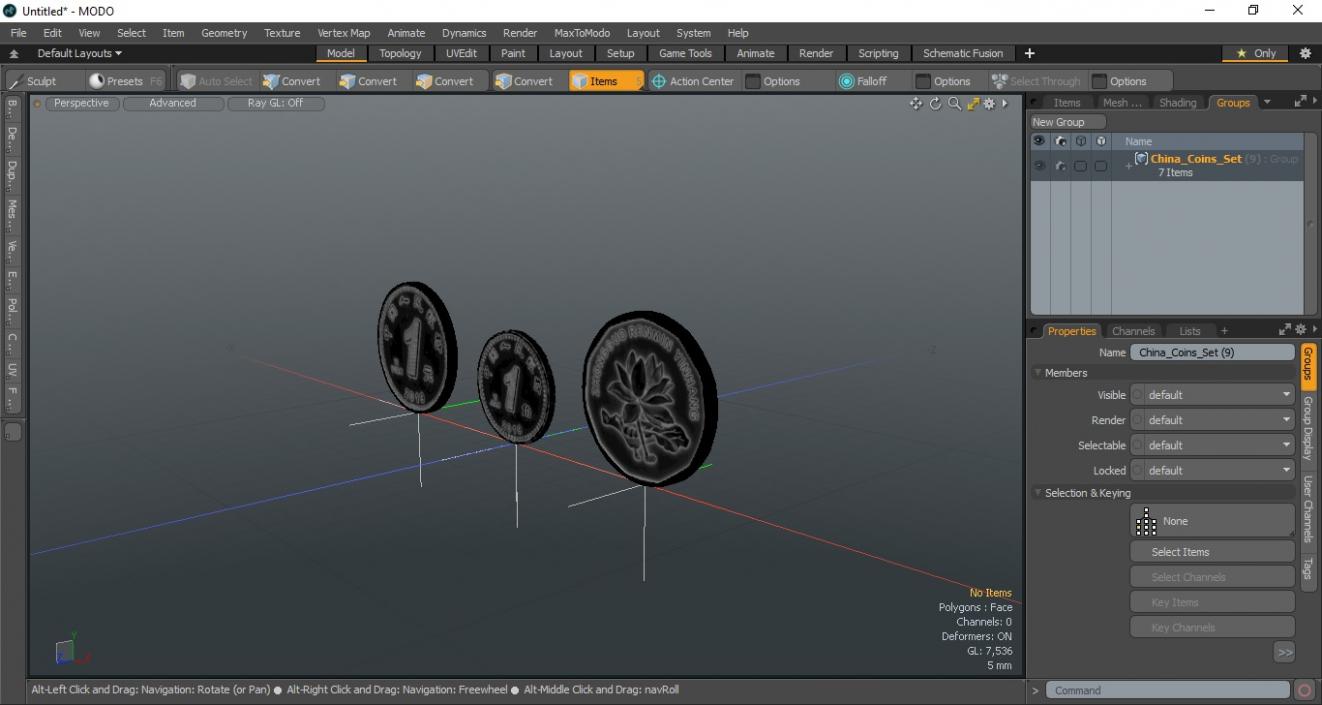 3D model China Coins Set