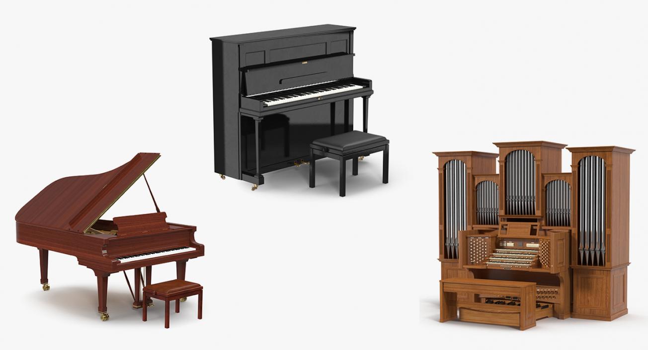 3D Keyboard Instruments 3D Models Collection