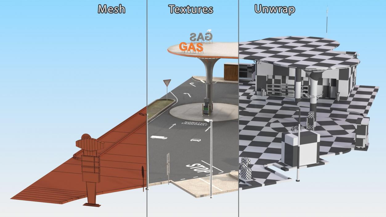 3D Petrol Stations Collection 2 model