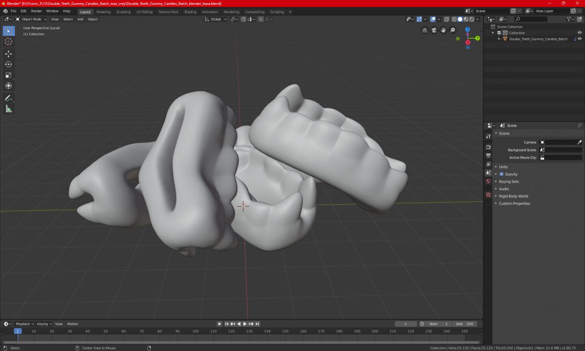 Double Teeth Gummy Candies Batch 2 3D model