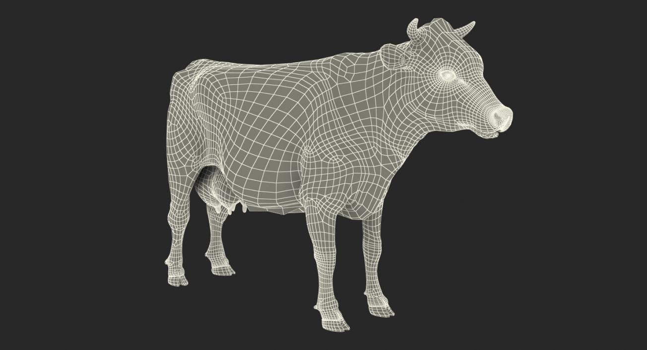 3D Dairy Cow with Fur model