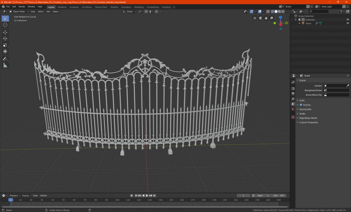 3D model Fence of Manneken Pis Fountain