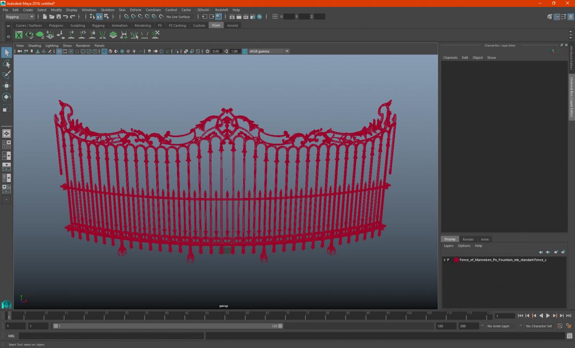 3D model Fence of Manneken Pis Fountain