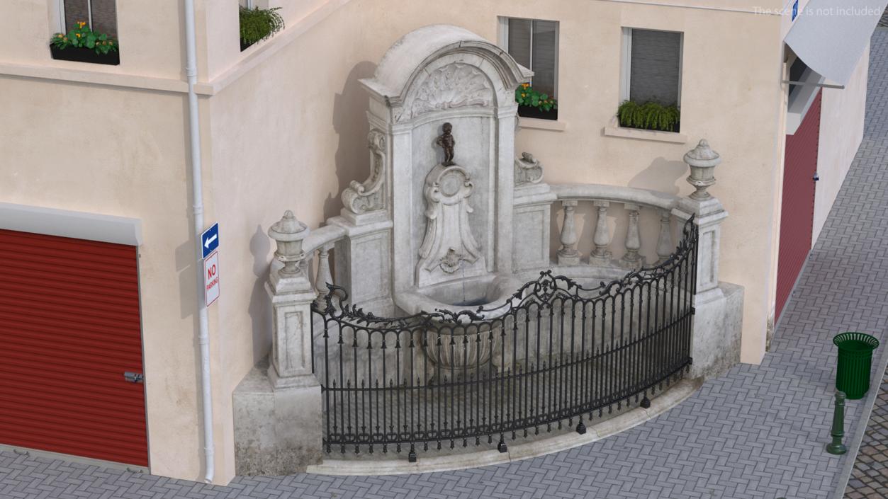 3D model Fence of Manneken Pis Fountain