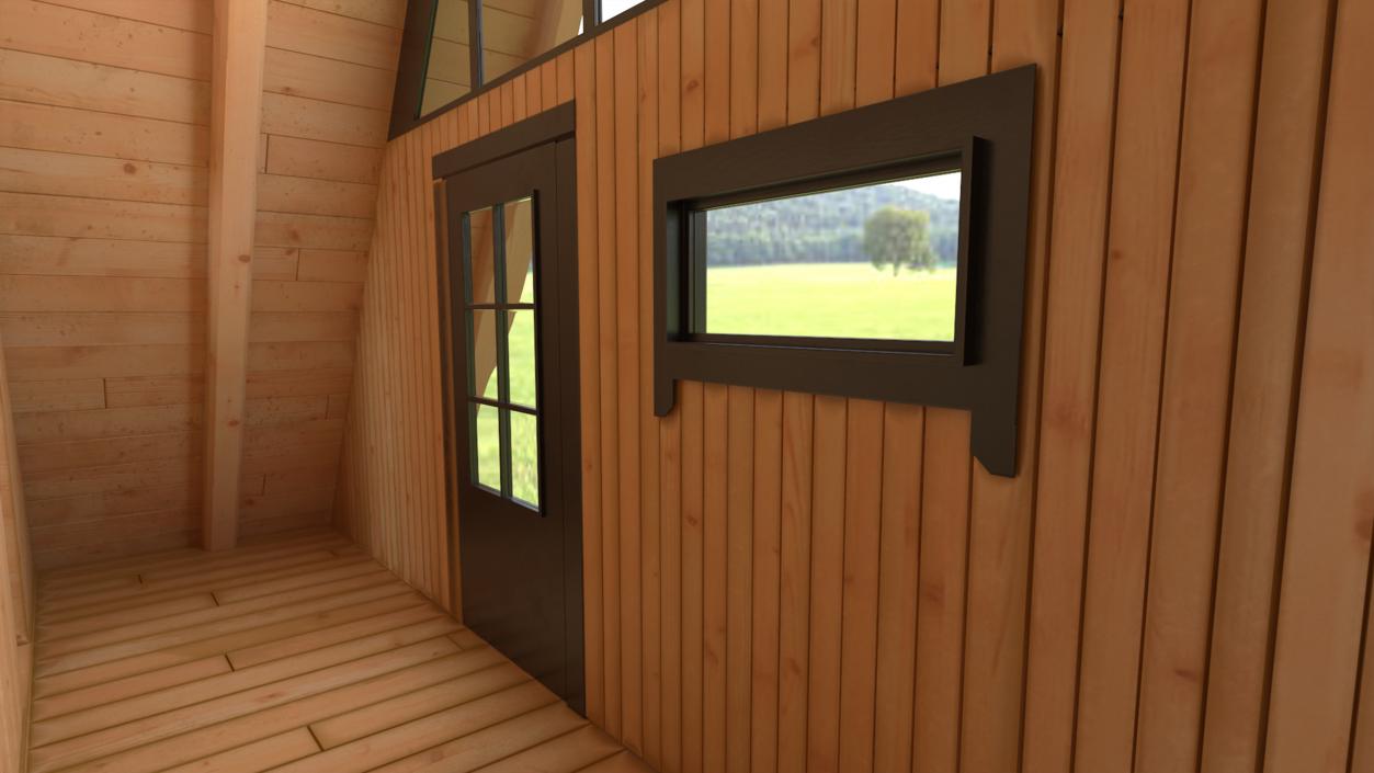 3D A Frame Cabin with Deck model