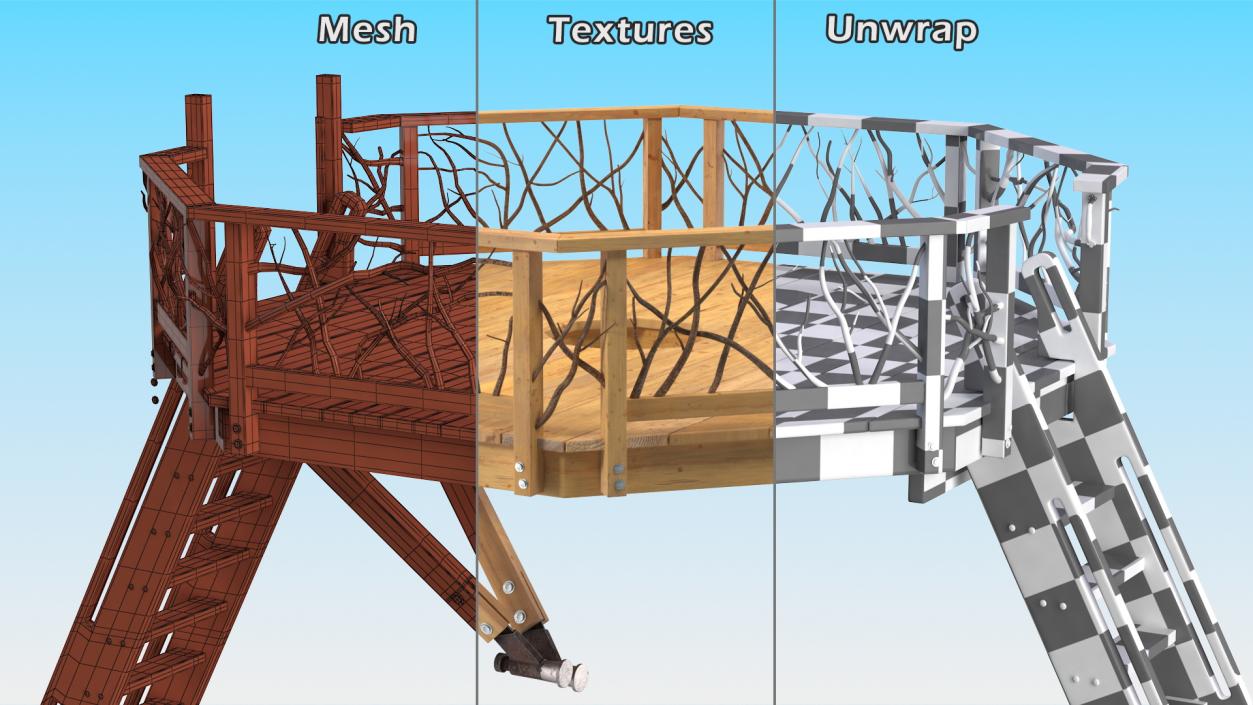 Wooden Playground Constructions Collection 3D