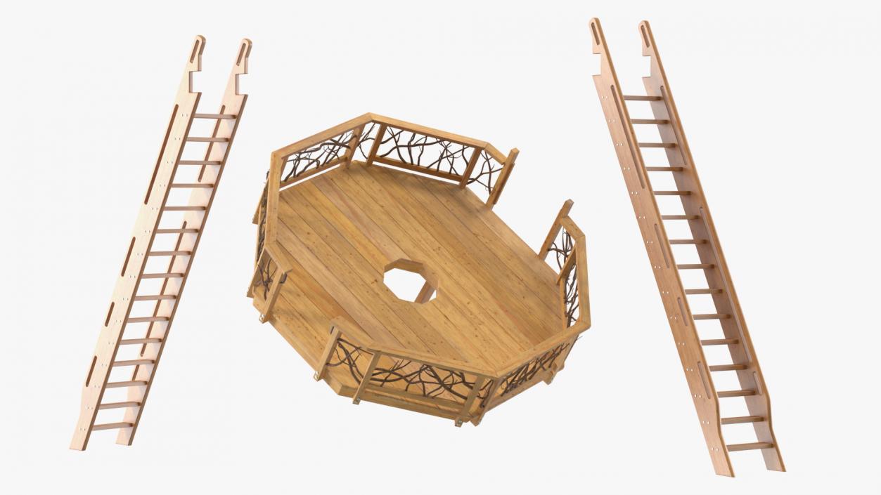 Wooden Playground Constructions Collection 3D