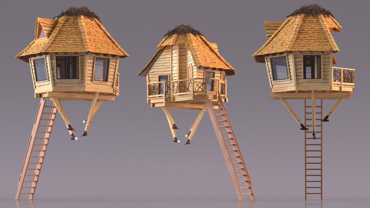 Wooden Playground Constructions Collection 3D