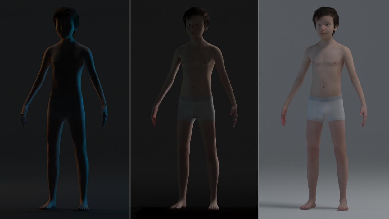 3D Young Man Full Body Anatomy Fur