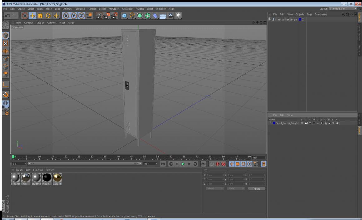 Steel Locker Single 3D model