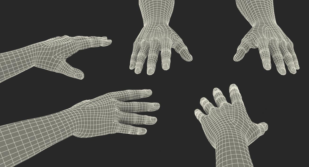 Rigged Man Hands Collection 3D