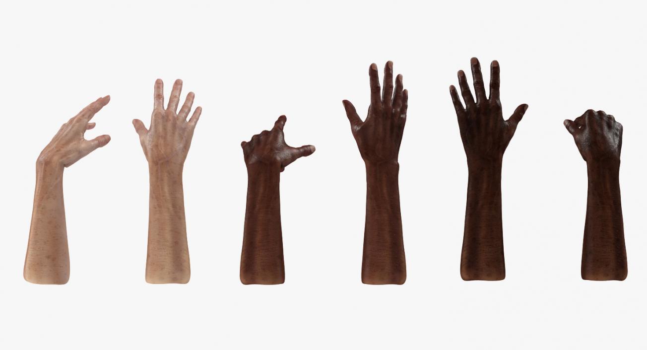 Rigged Man Hands Collection 3D