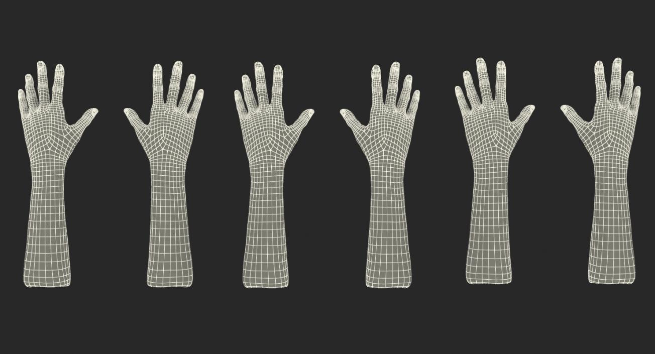 Rigged Man Hands Collection 3D