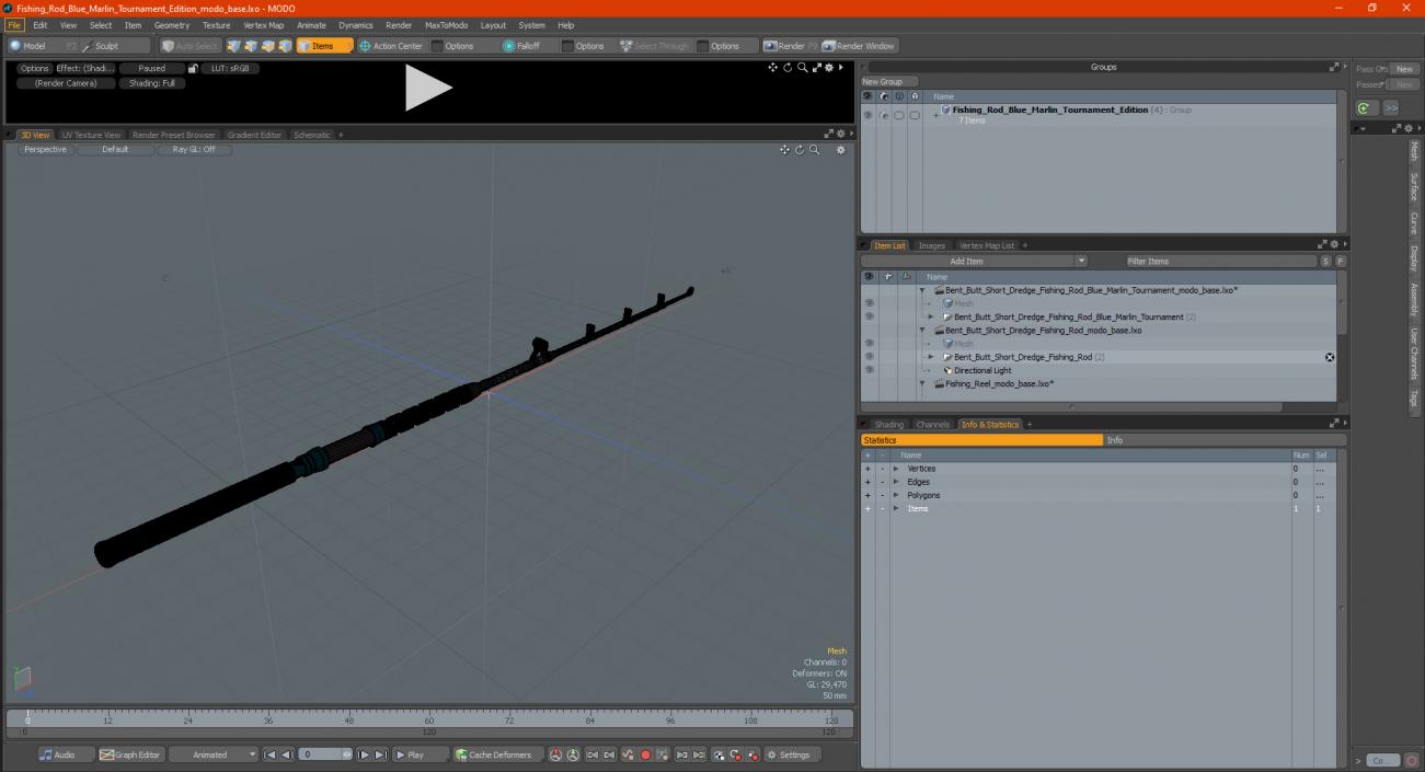 Fishing Rod Blue Marlin Tournament Edition 3D