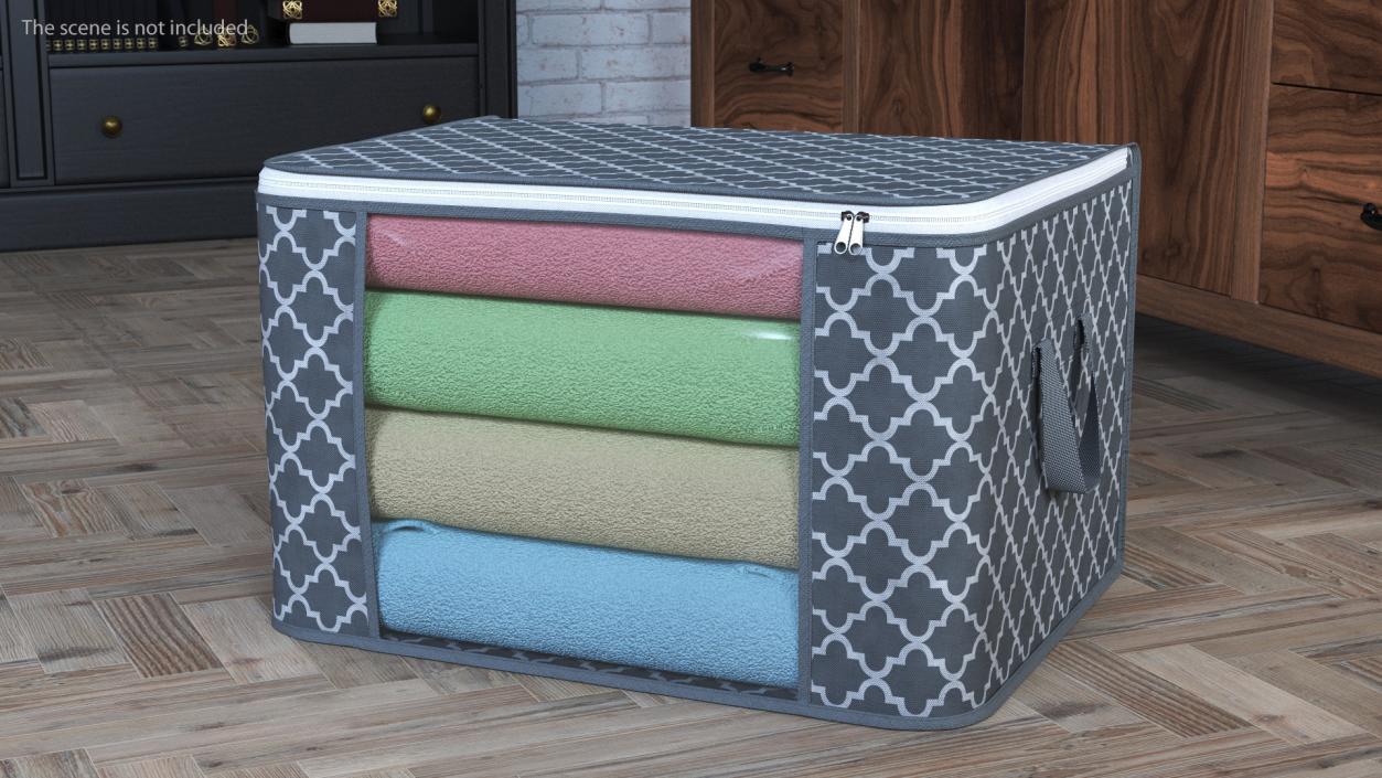 3D Clothes Storage Bin Foldable Grey model