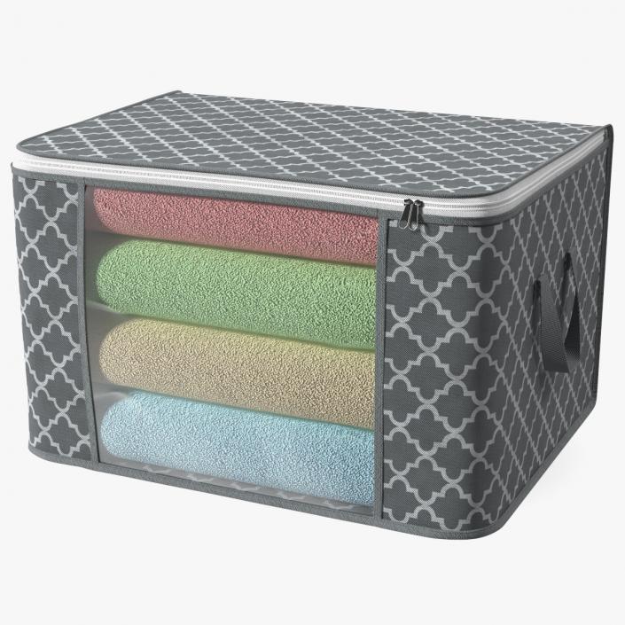 3D Clothes Storage Bin Foldable Grey model