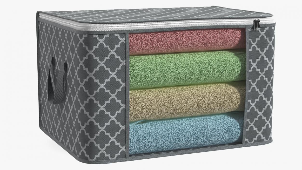 3D Clothes Storage Bin Foldable Grey model