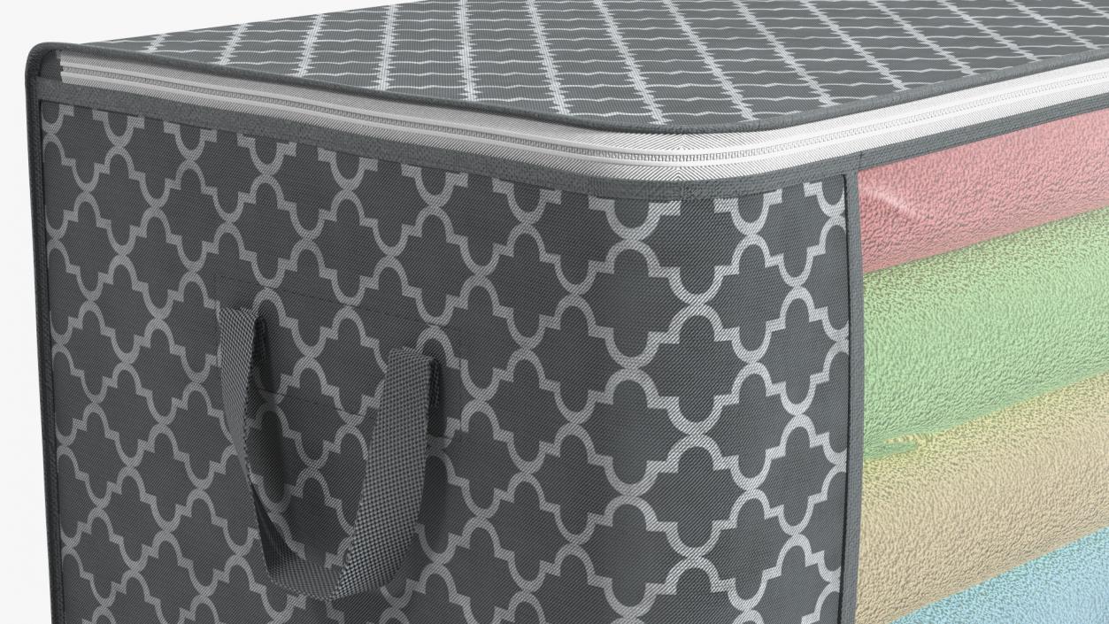 3D Clothes Storage Bin Foldable Grey model