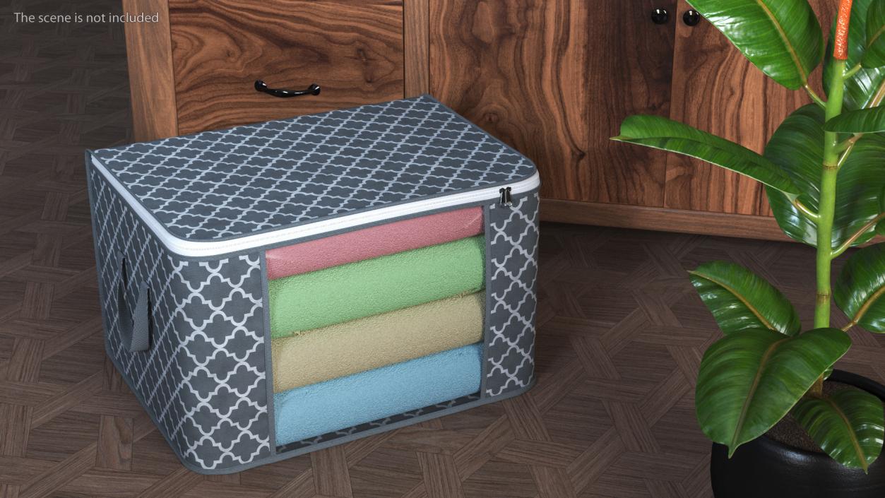 3D Clothes Storage Bin Foldable Grey model