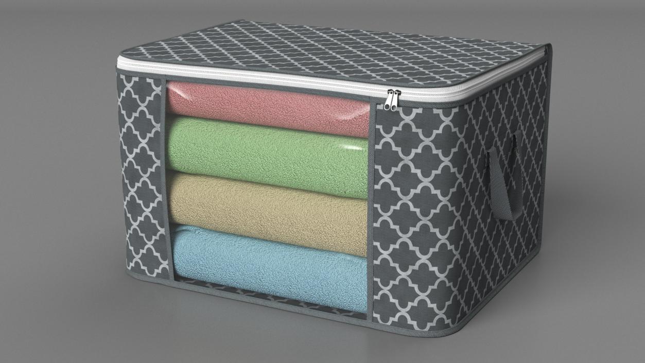 3D Clothes Storage Bin Foldable Grey model