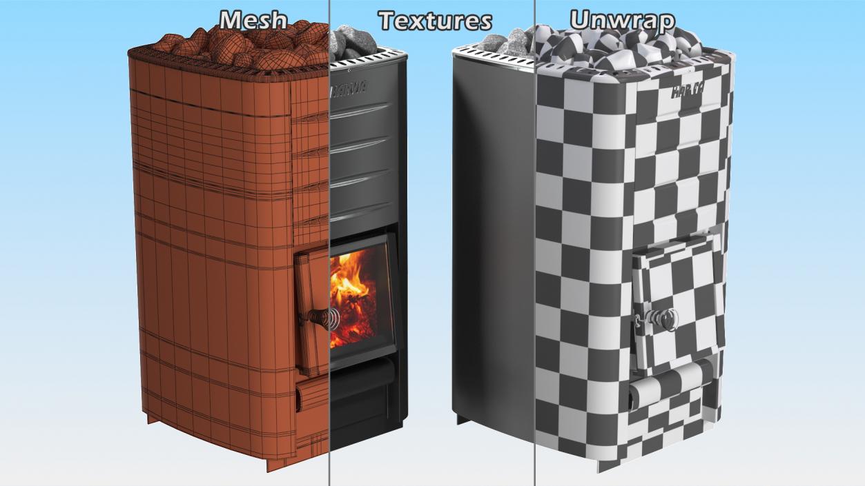 3D Harvia M3 Woodburning Sauna Stove model