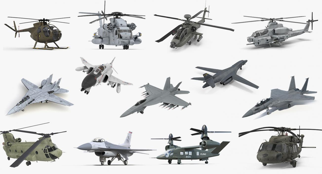 US Military Aircrafts Collection 3 3D model