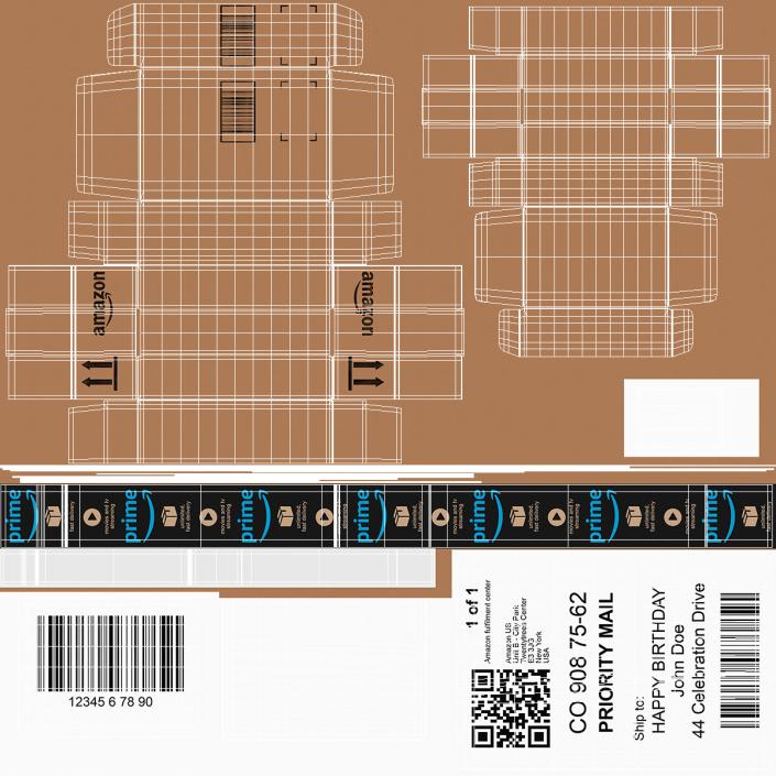 Amazon Parcels Box 26x18x10 3D