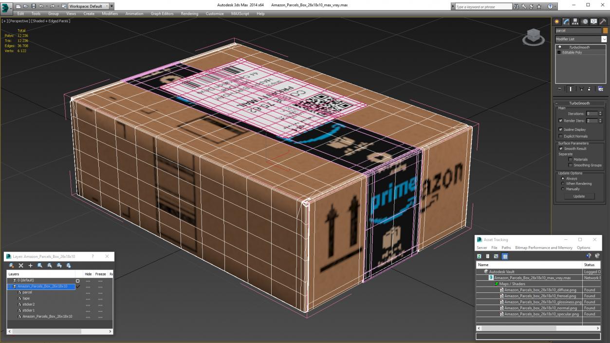 Amazon Parcels Box 26x18x10 3D